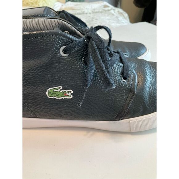 Lacoste Asparta High Top. Pebbled black leather, black. Men’s 10. Izod Alligator - Picture 3 of 11